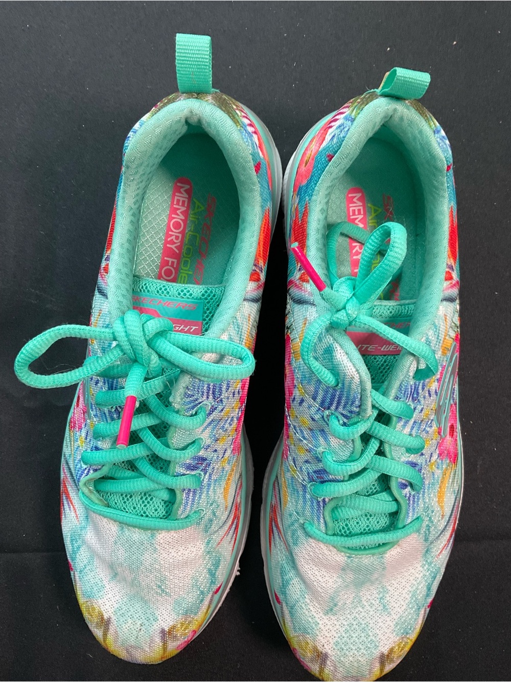 Skechers Women's Floral Mint Athletic Sneakers - Picture 2 of 4